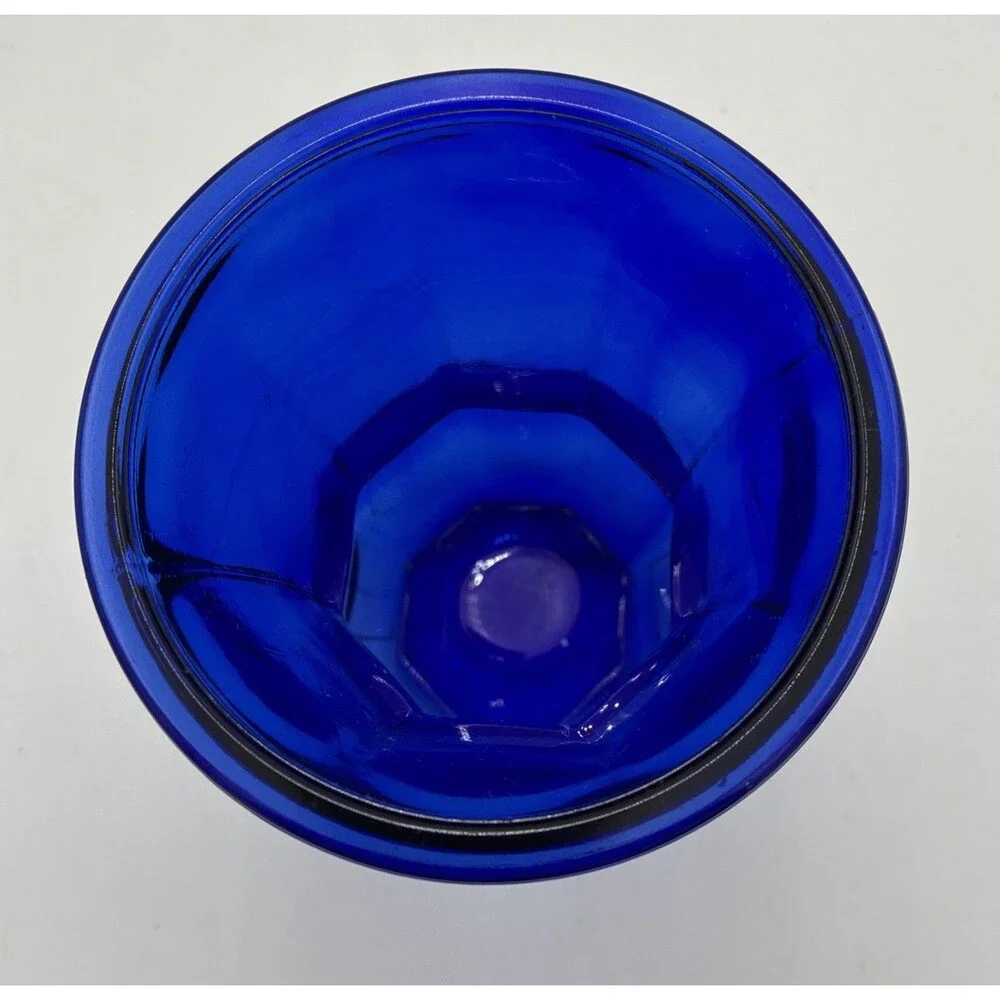 Vintage Cobalt  Dark Blue  Glass Fluted Panel Vase - 9-1/2
